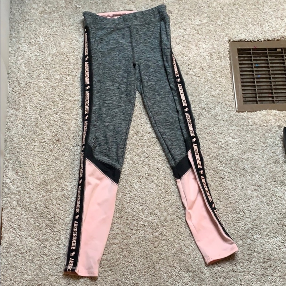 Abercrombie kids grey and blush leggings!!